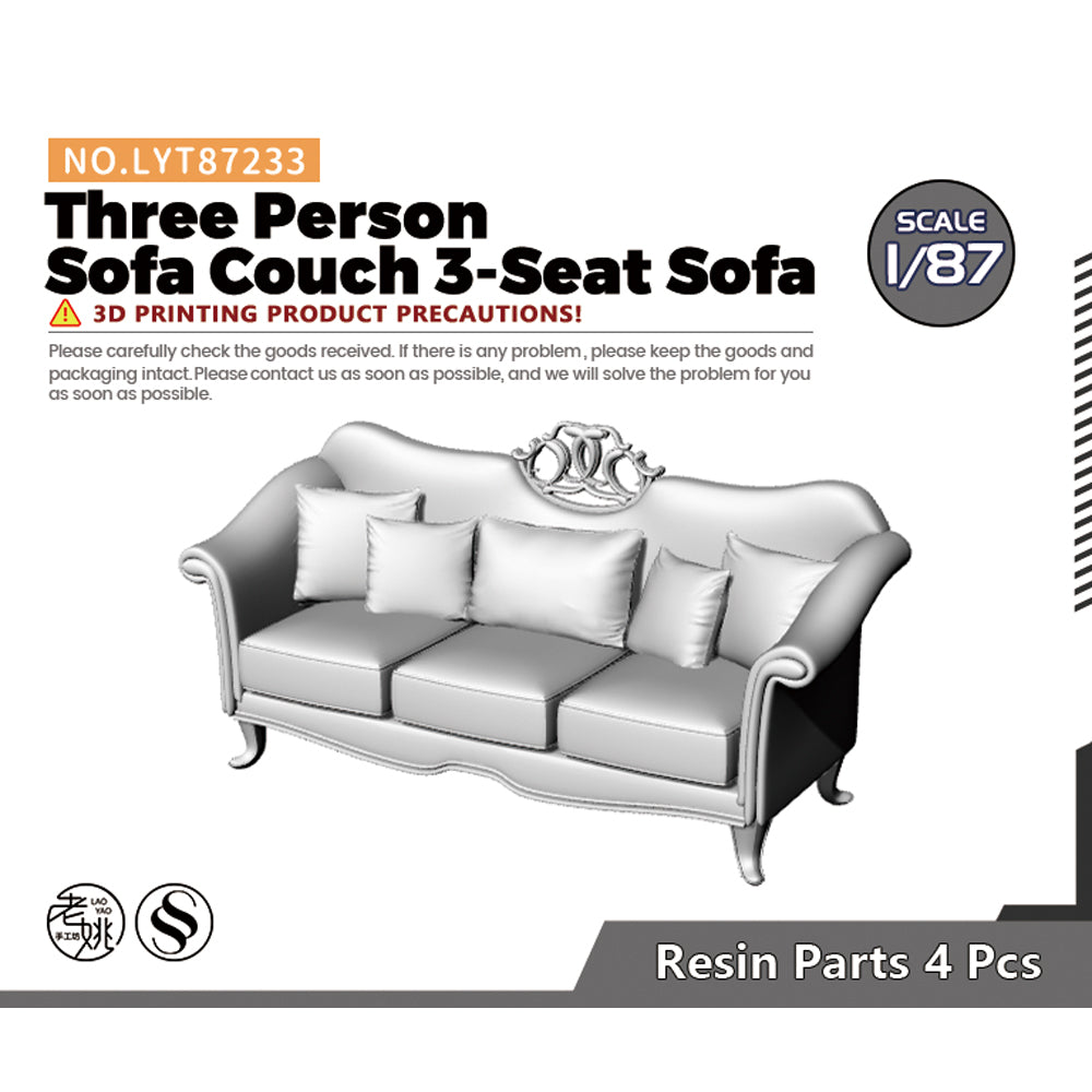 Yao's Studio LYT233 3-Seat Sofa HO/OO/Z/N/TT Railroad Miniature Accessory Display Props Main image