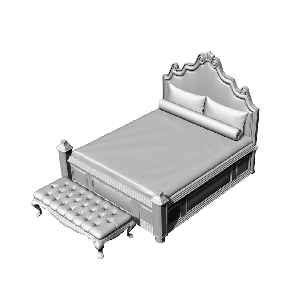 Yao's Studio LYT237 Double Bed HO/OO/Z/N/TT Railroad Miniature Accessory Display Props — detail view 2