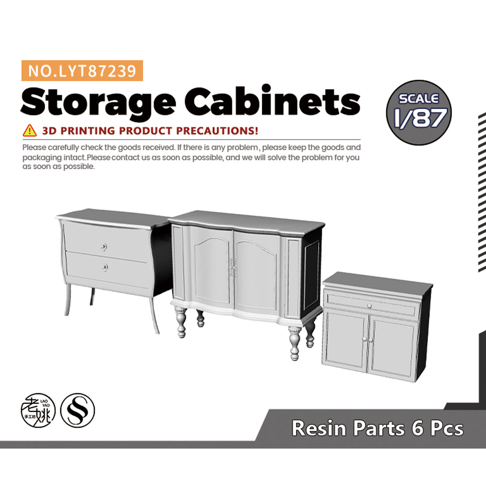 Yao's Studio LYT239 Storage Cabinet HO/OO/Z/N/TT Railroad Miniature Accessory Display Props — scale model kit