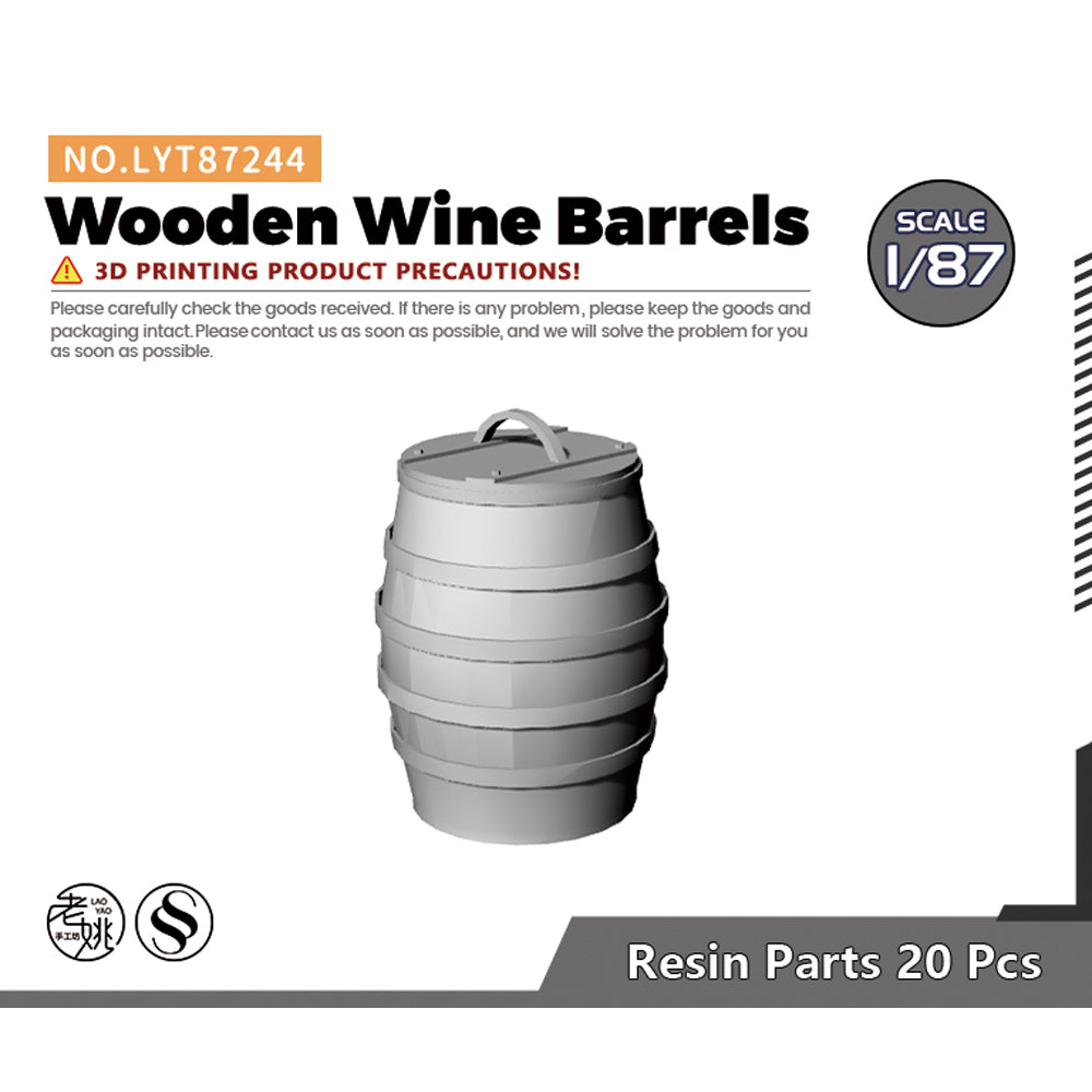 Yao's Studio LYT244 Wooden Wine Barrels HO/OO/Z/N/TT Railroad Miniature Accessory Display Props Main image