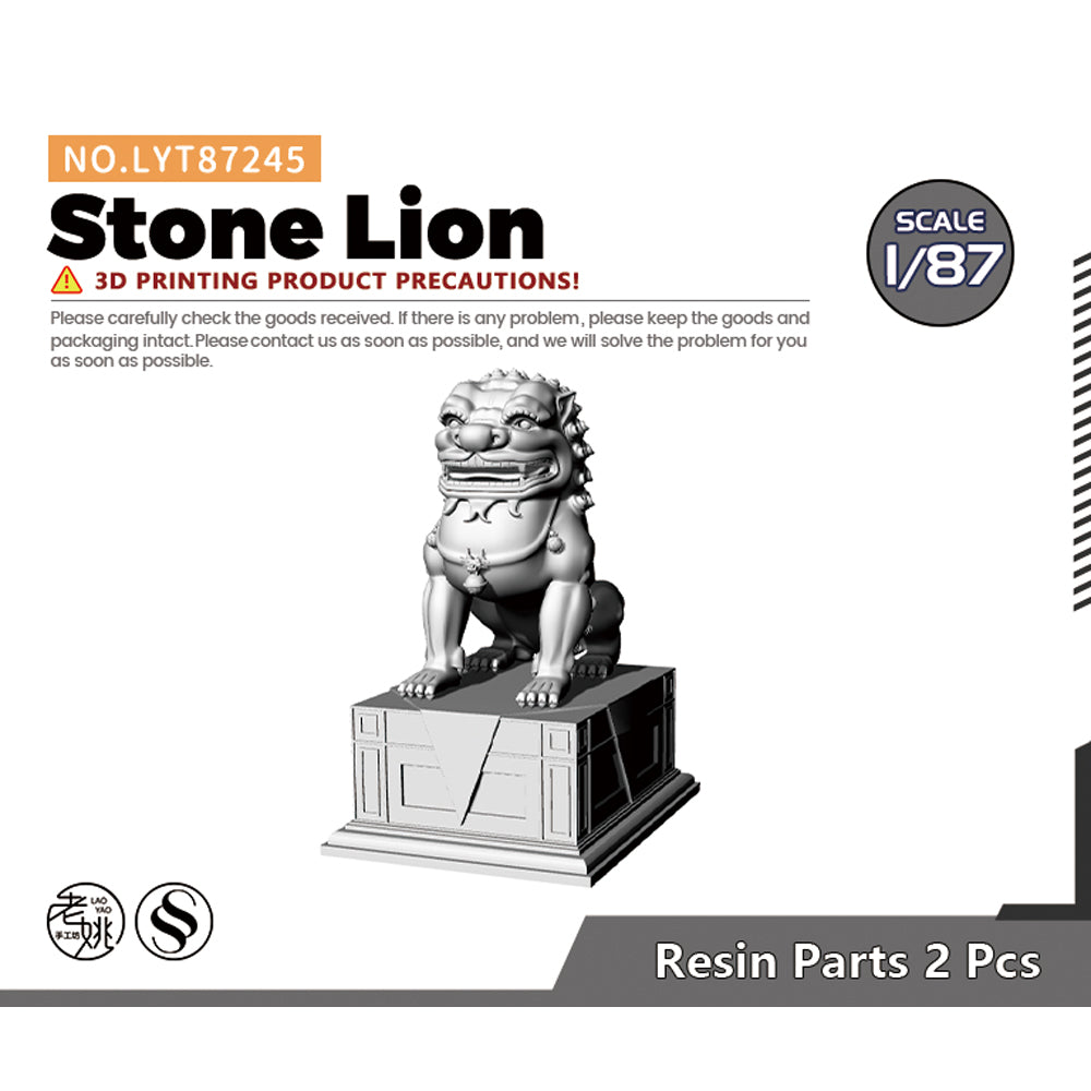 Yao's Studio LYT245 Stone Lion HO/OO/Z/N/TT Railroad Miniature Accessory Display Props — scale model kit