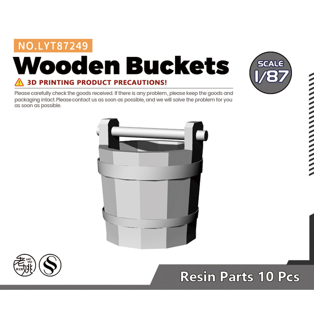 Yao's Studio LYT249 Wooden Buckets HO/OO/Z/N/TT Railroad Miniature Accessory Display Props — scale model kit