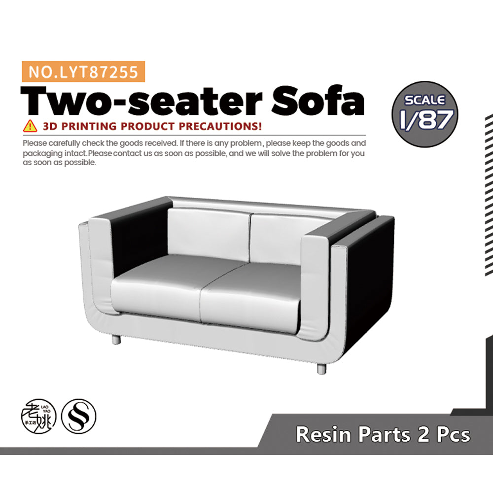 Yao's Studio LYT255 2 Seater Sofa-2 HO/OO/Z/N/TT Railroad Miniature Accessory Display Props — scale model kit