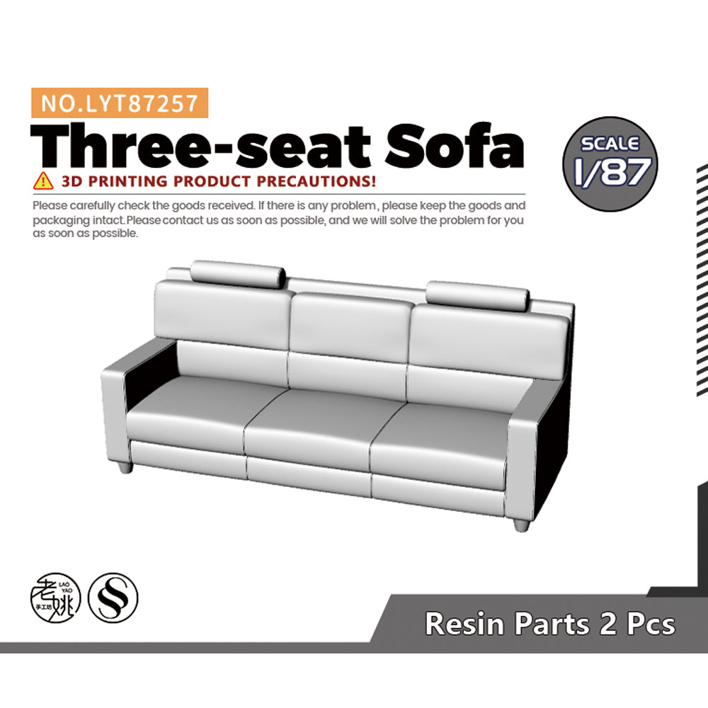 Yao's Studio LYT257 3-Seat Sofa HO/OO/Z/N/TT Railroad Miniature Accessory Display Props Main image