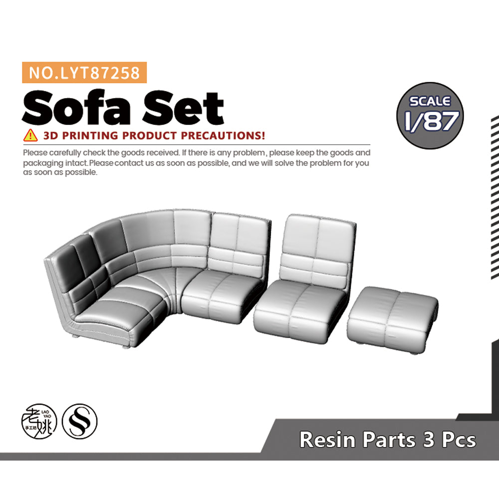 Yao's Studio LYT258 Sofa Set HO/OO/Z/N/TT Railroad Miniature Accessory Display Props Main image