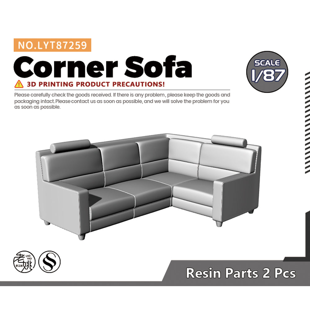 Yao's Studio LYT259 Corner Sofa HO/OO/Z/N/TT Railroad Miniature Accessory Display Props Main image