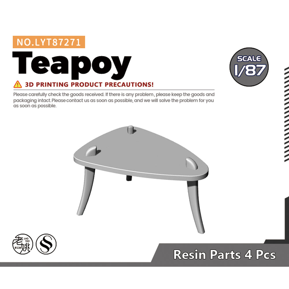 Yao's Studio LYT271 Teapoy HO/OO/Z/N/TT Railroad Miniature Accessory Display Props — scale model kit