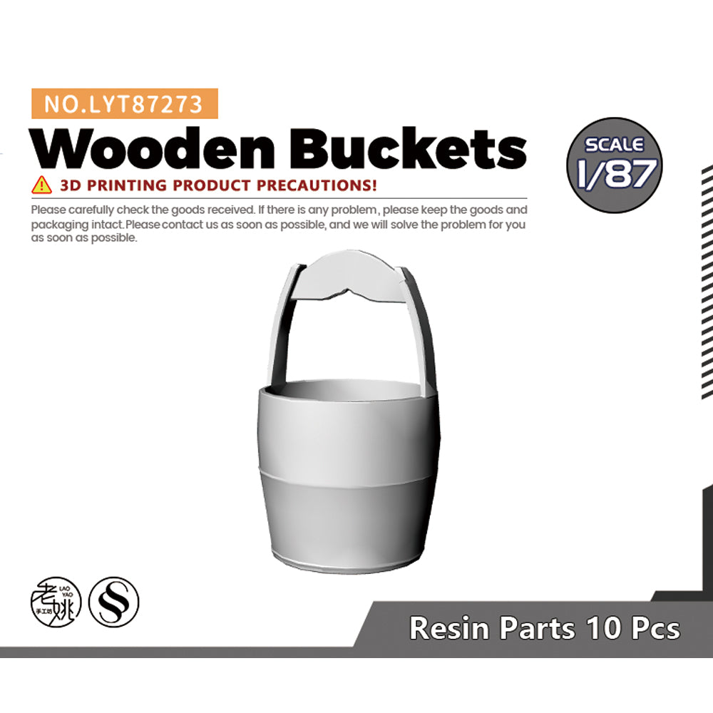 Yao's Studio LYT273 Wooden Bucket HO/OO/Z/N/TT Railroad Miniature Accessory Display Props — scale model kit