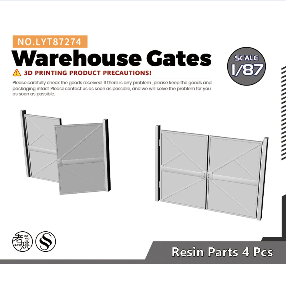 Yao's Studio LYT274 Warehouse Gate HO/OO/Z/N/TT Railroad Miniature Accessory Display Props Main image