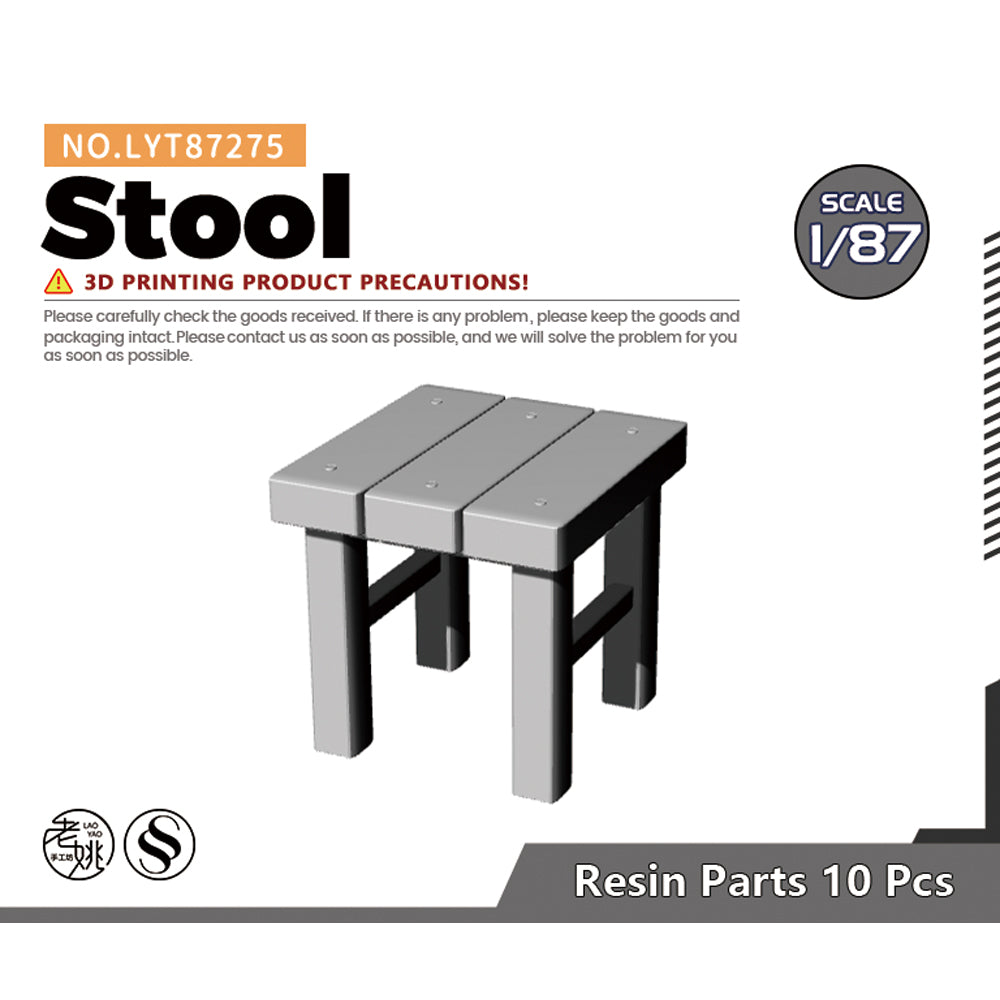 Yao's Studio LYT275 Stool HO/OO/Z/N/TT Railroad Miniature Accessory Display Props — scale model kit