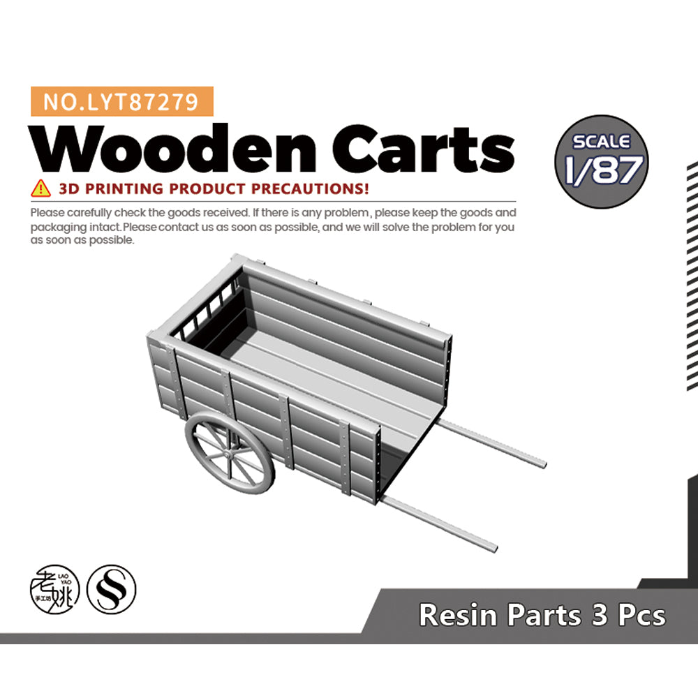 Yao's Studio LYT279 Wooden Cars HO/OO/Z/N/TT Railroad Warehouse Dock Transportation Miniature Military Car — scale model kit