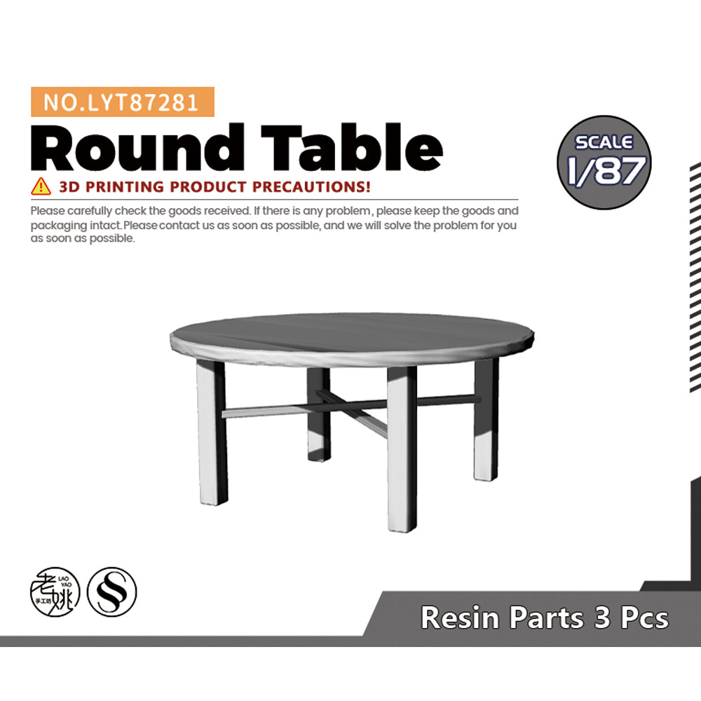 Yao's Studio LYT281 Round Table HO/OO/Z/N/TT Railroad Miniature Accessory Display Props Main image