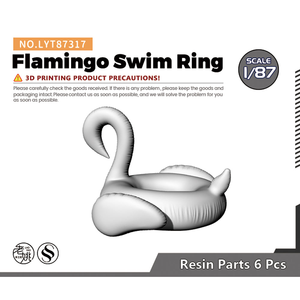 Yao's Studio LYT317 Flamingo Swim Ring HO/OO/Z/N/TT Railroad Miniature Accessory Display Props — scale model kit