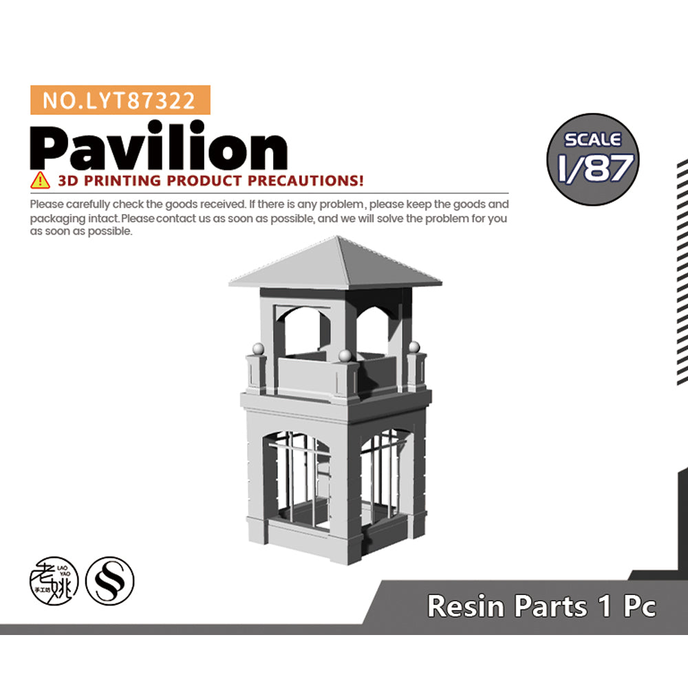 Yao's Studio LYT322 Pavilion HO/OO/Z/N/TT Railroad Miniature Diorama House Building — scale model kit