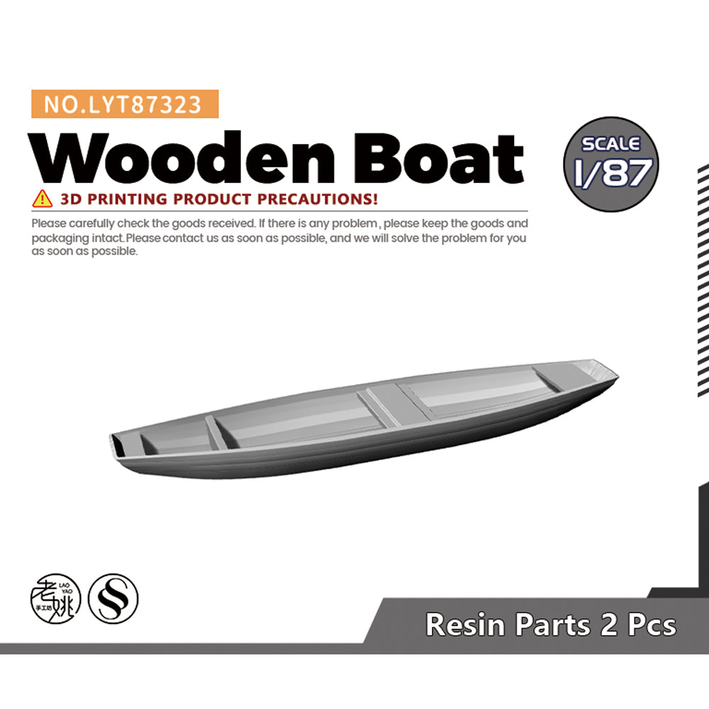Yao's Studio LYT323 Wooden Boat HO/OO/Z/N/TT Railroad Miniature Accessory Display Props — scale model kit