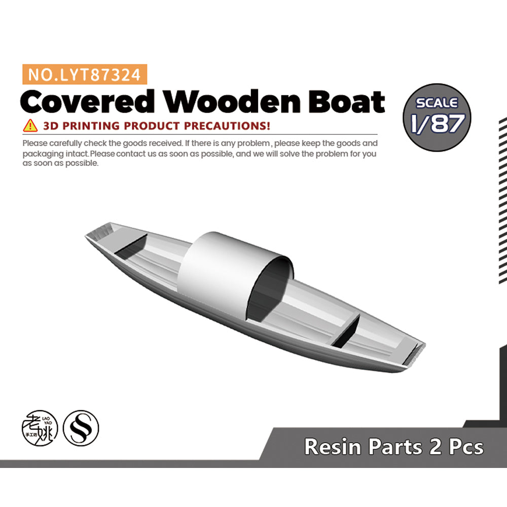 Yao's Studio LYT324 Covered Wooden Boat HO/OO/Z/N/TT Railroad Miniature Accessory Display Props Main image