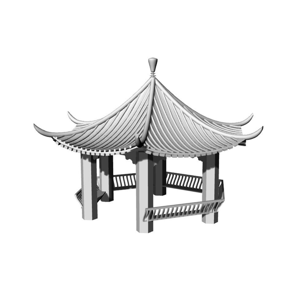 Yao's Studio LYT325 Pavilion HO/OO/Z/N/TT Railroad Miniature Accessory Display Props Secondary image