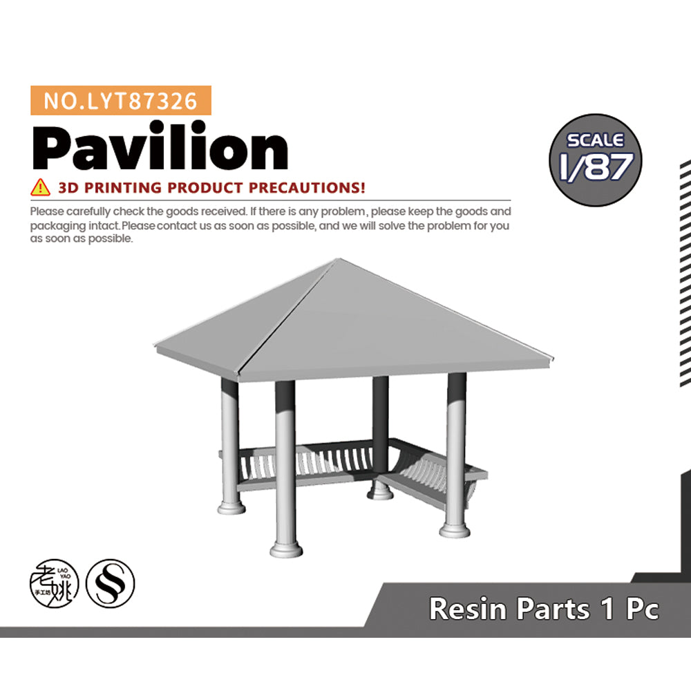 Yao's Studio LYT326 Pavilion HO/OO/Z/N/TT Railroad Miniature Accessory Display Props — scale model kit