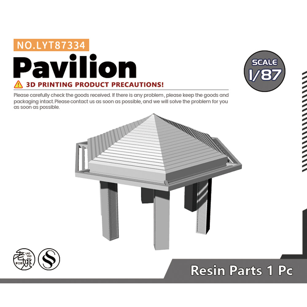 Yao's Studio LYT334 Pavilion HO/OO/Z/N/TT Railroad Miniature Accessory Display Props — scale model kit