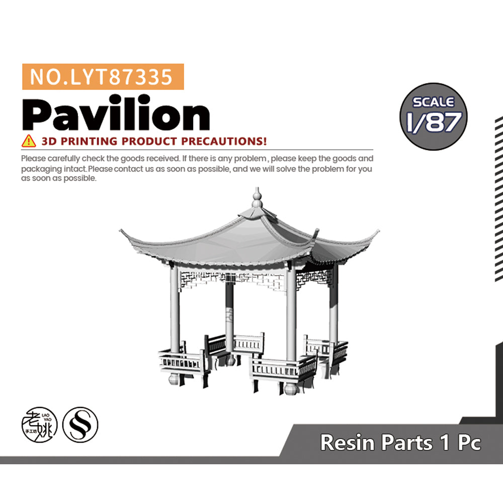 Yao's Studio LYT335 Pavilion HO/OO/Z/N/TT Railroad Miniature Accessory Display Props — scale model kit
