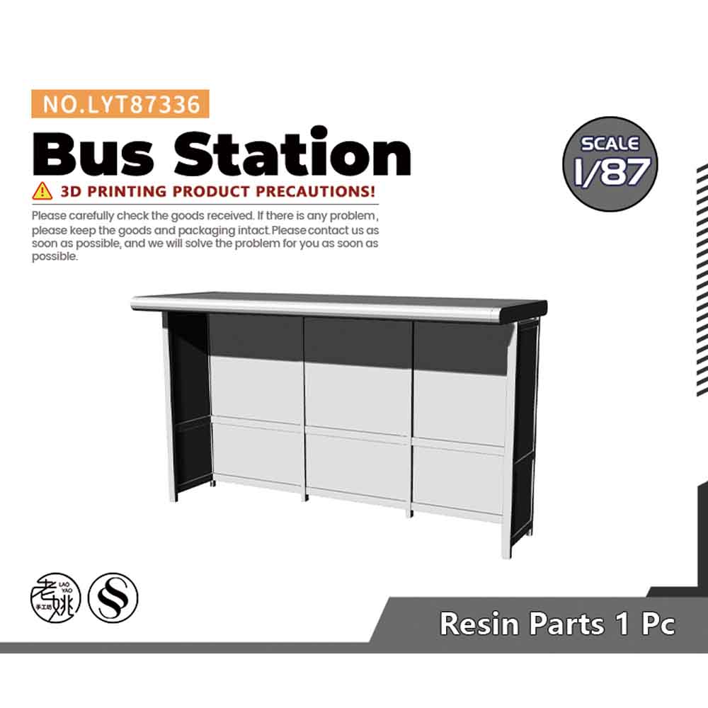 Yao's Studio LYT336 Bus Station HO/OO/Z/N/TT Railroad Miniature Accessory Display Props — scale model kit