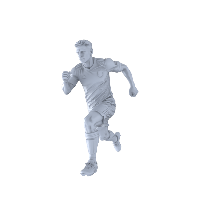 Detail view of Yao's Studio LYTR267  Unpainted Miniature Soccer Players 6-Pack for Diorama & Hobby Painting Miniatures Diorama Resin Figures Model