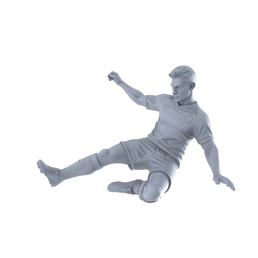 Detail view of Yao's Studio LYTR267  Unpainted Miniature Soccer Players 6-Pack for Diorama & Hobby Painting Miniatures Diorama Resin Figures Model