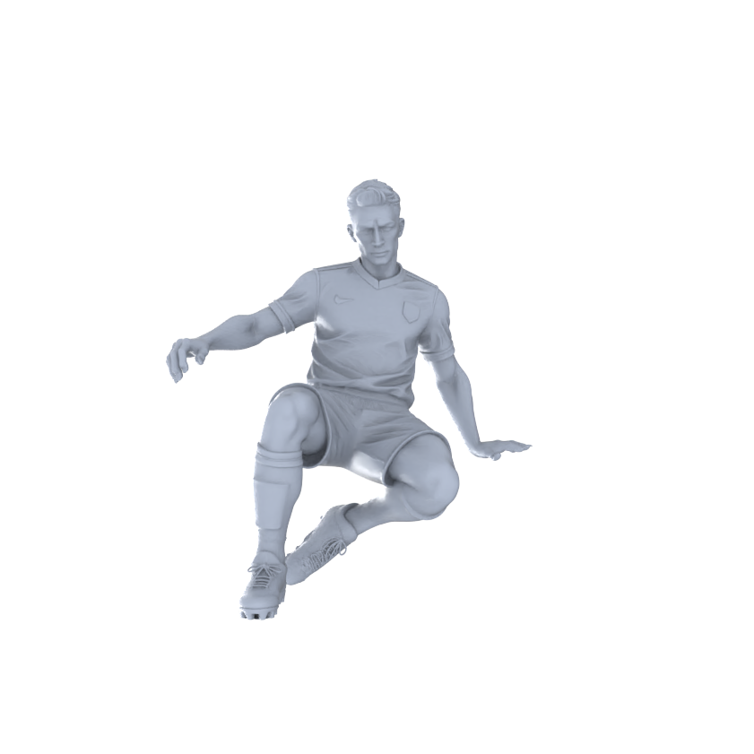 Detail view of Yao's Studio LYTR267  Unpainted Miniature Soccer Players 6-Pack for Diorama & Hobby Painting Miniatures Diorama Resin Figures Model