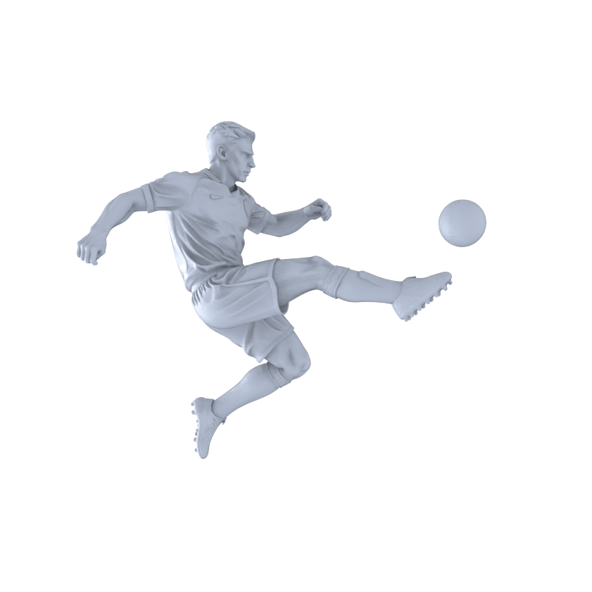 Detail view of Yao's Studio LYTR267  Unpainted Miniature Soccer Players 6-Pack for Diorama & Hobby Painting Miniatures Diorama Resin Figures Model