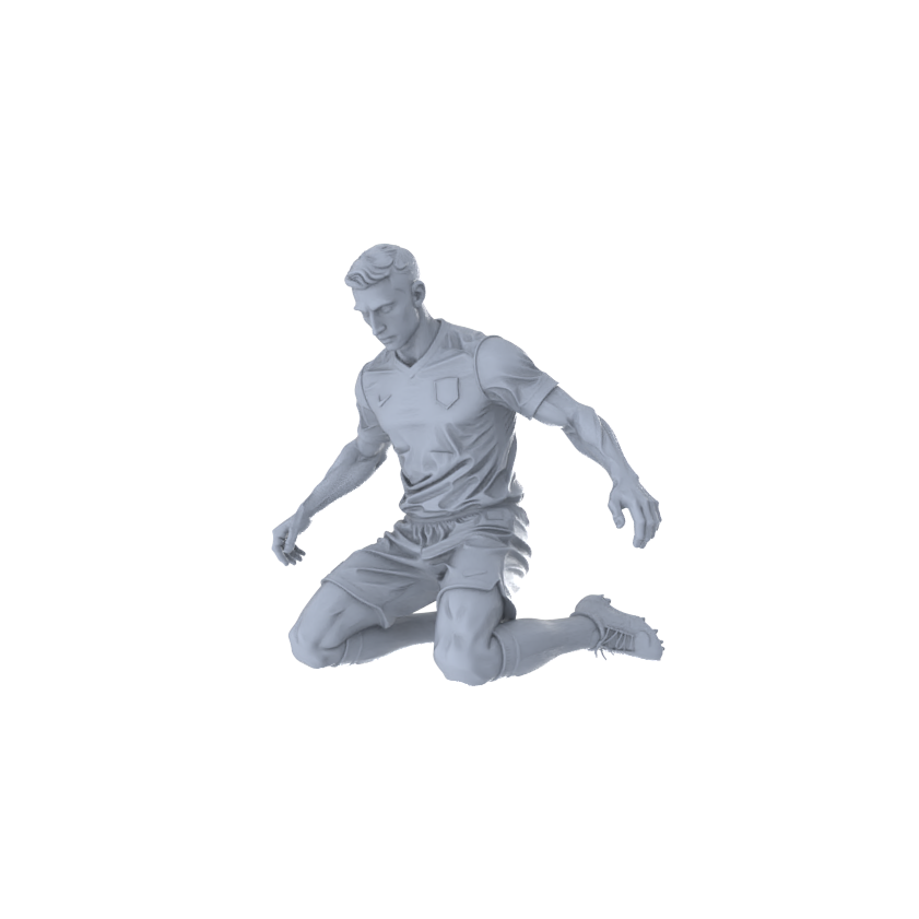 Detail view of Yao's Studio LYTR268 Unpainted Miniature Football Celebration 6-Pack for Diorama & Painting Miniatures Diorama Resin Figures Model