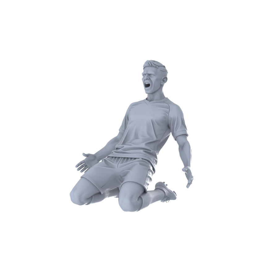 Detail view of Yao's Studio LYTR268 Unpainted Miniature Football Celebration 6-Pack for Diorama & Painting Miniatures Diorama Resin Figures Model