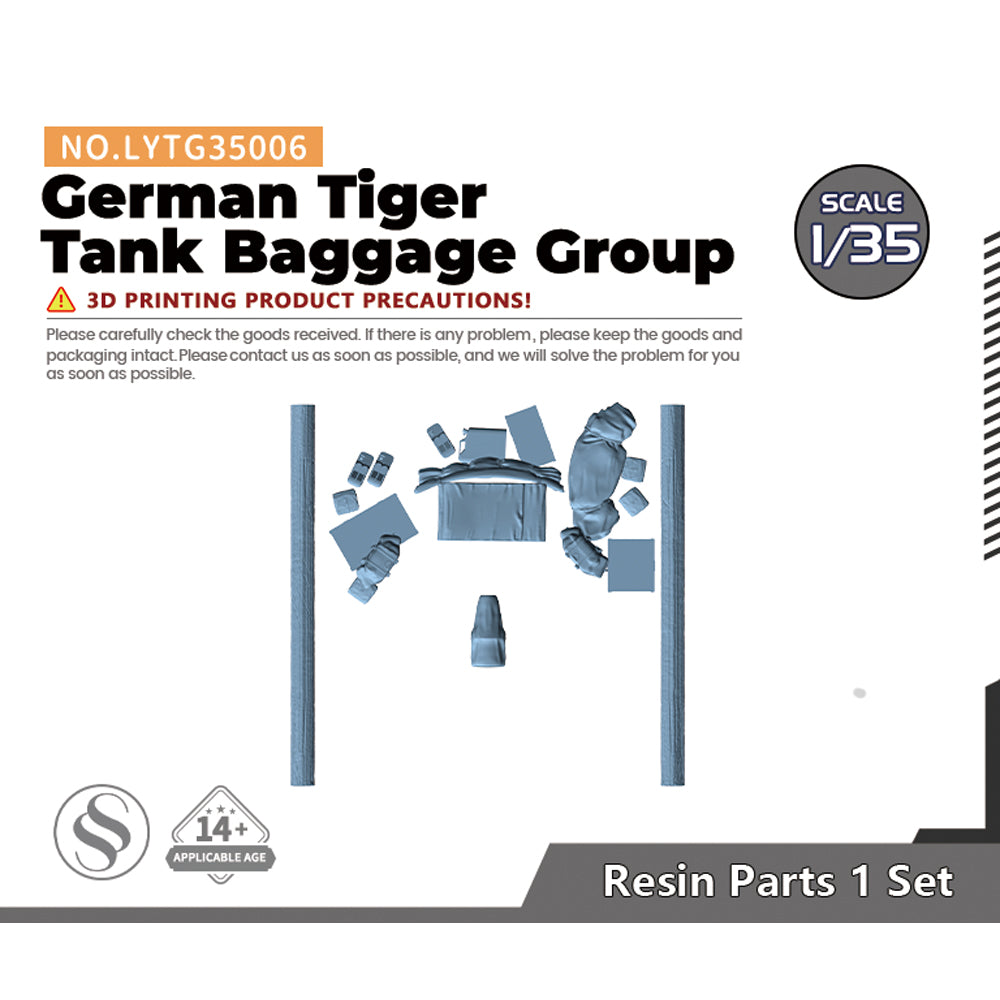 Yao's Studio LYTG006 1/35(48,72,144) Model Upgrade Parts German Tiger Tank Baggage Group — scale model kit