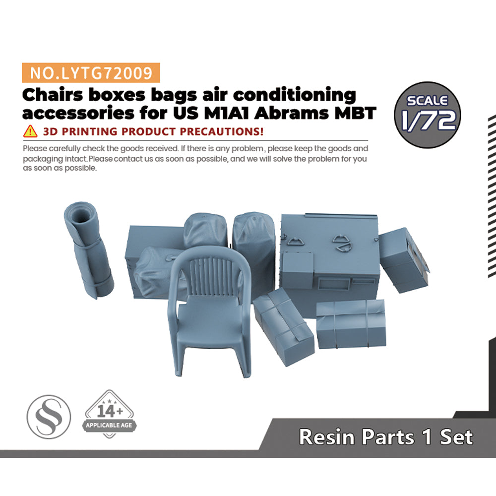 Yao's Studio LYTG009 Model Upgrade Parts Chairs boxes bags air conditioning accessories for US M1A1 Abrams MBT Main image