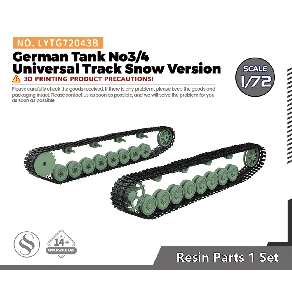 Yao's Studio LYTG043B Model Upgrades Parts German Tank III/IV Universal Track Snow Version — scale model kit