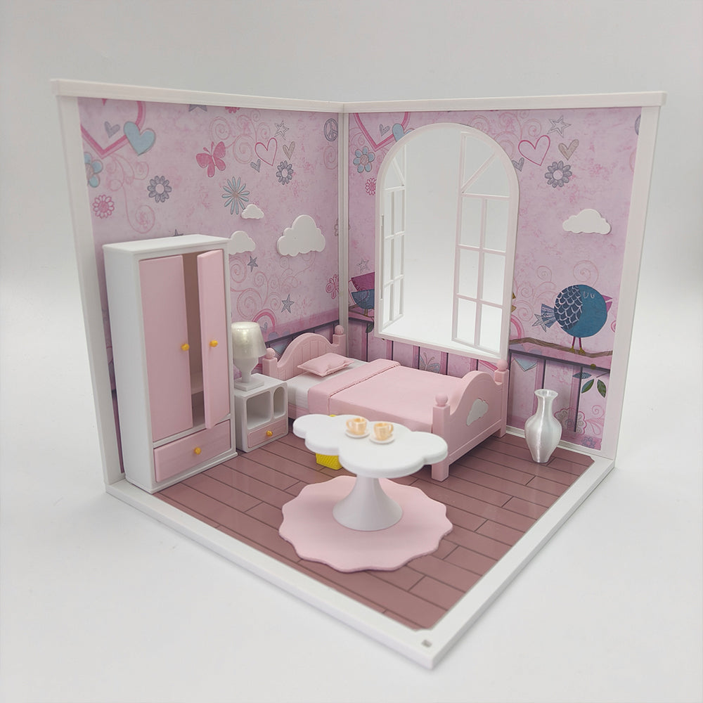 LYTP121012 1/12 Sweet Room Sugar Cube Chamber Series 1/12 Scale 3D Printed DIY Miniature Dollhouse For BJD & Obitsu Dolls Desktop Display