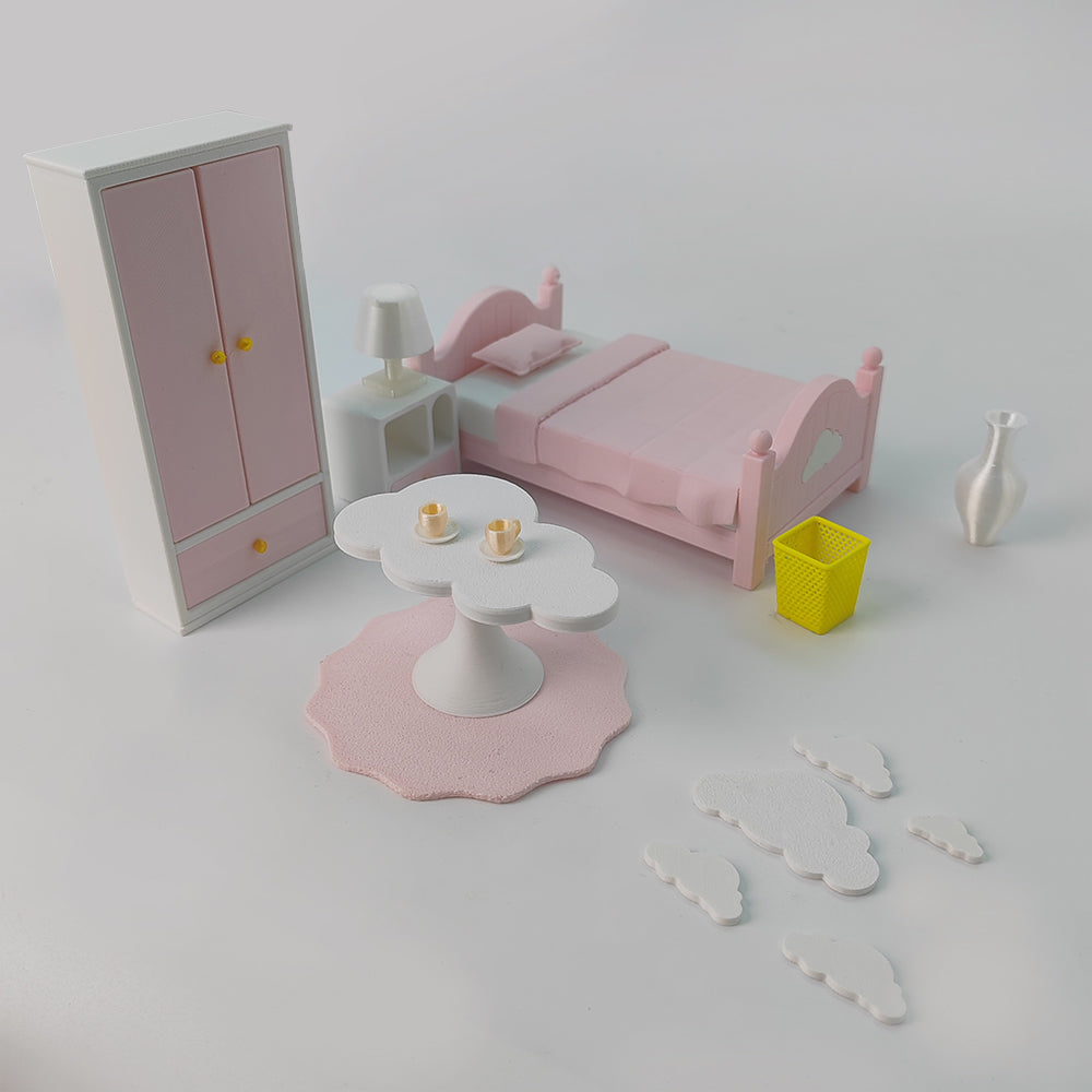 LYTP121012 1/12 Sweet Room Sugar Cube Chamber Series 1/12 Scale 3D Printed DIY Miniature Dollhouse For BJD & Obitsu Dolls Desktop Display