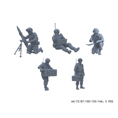 Yao's Studio LYTR001  Role-Specific Military Miniatures 5PCS 3D Printed Multi-Scale -Soldier Figurines for Diorama & Wargame 1set 3D Printed Resin Model Kit by SSMODEL