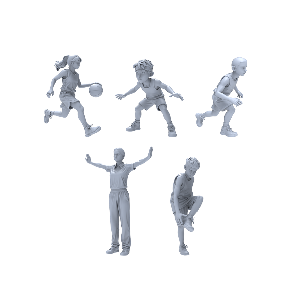 Yao's Studio LYTR035  Police Duty Scene Resin Miniature Model 4-Piece Set - Police Officers & K9 Unit Figures Unpainted DIY Model Painting Urban Police Scene Decor 1set 3D Printed Resin Model Kit by SSMODEL