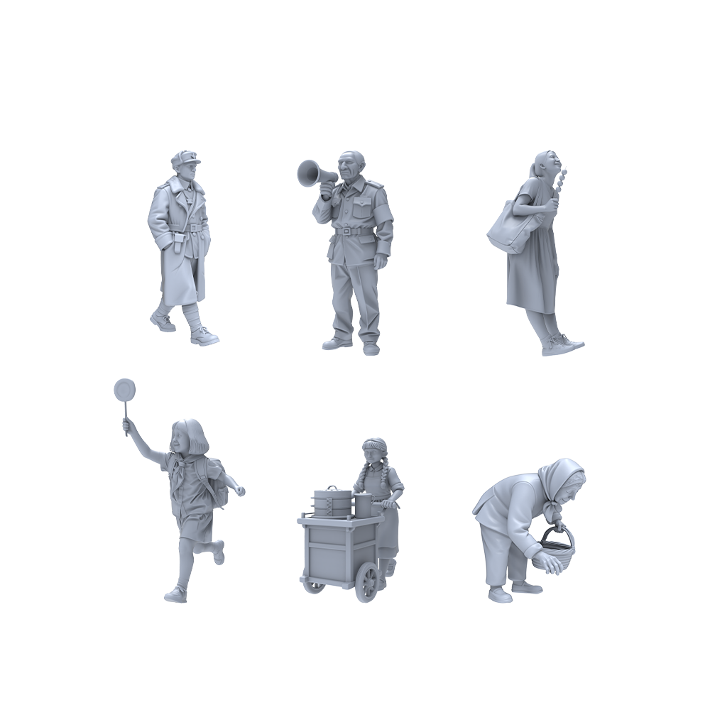 Yao's Studio LYTR038 Handicraft Artisan Daily Scene Resin Miniature Model 3-Piece Set - Handicraft Worker Figures Unpainted DIY Model Painting Handicraft Workshop Scene Decor 1set 3D Printed Resin Model Kit by SSMODEL