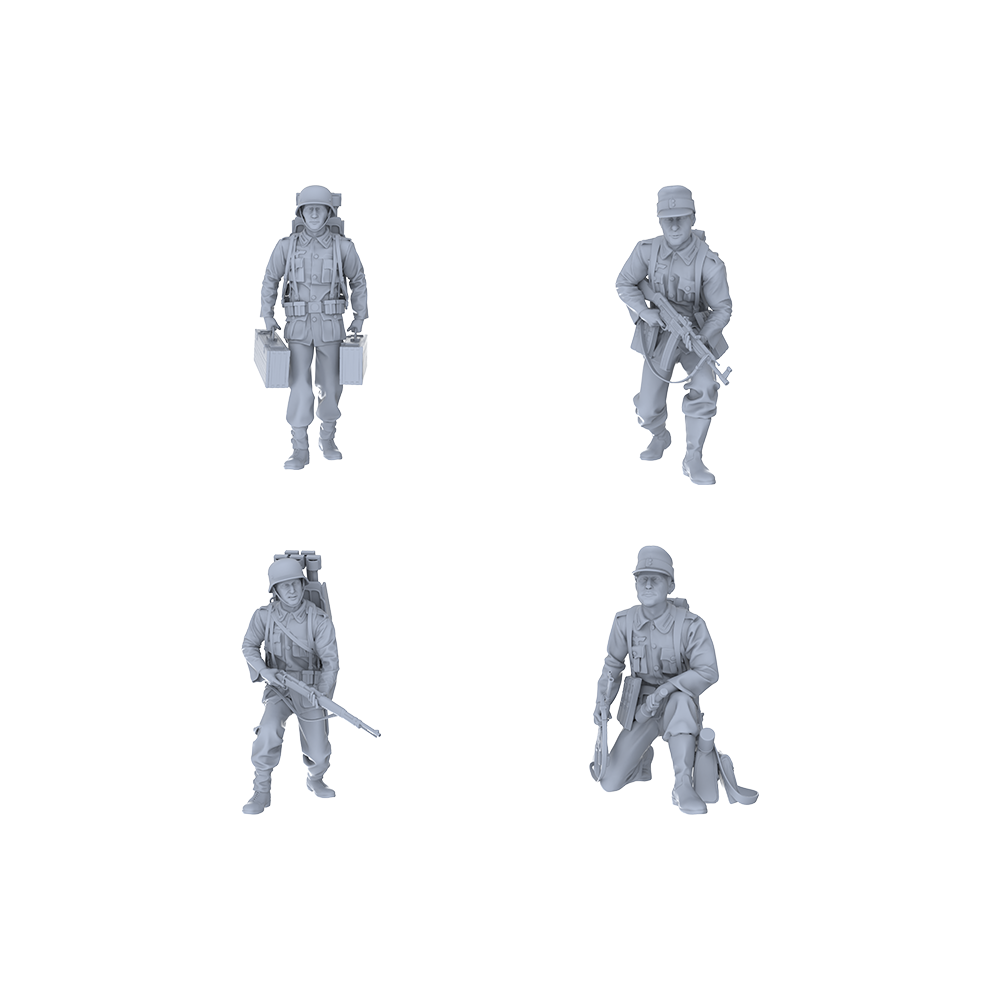 Yao's Studio LYTR059  S Scale Marching German soldiers resin miniature model 4-person group WWII miniature soldiers military model parts handmade 1set 3D Printed Resin Model Kit by SSMODEL