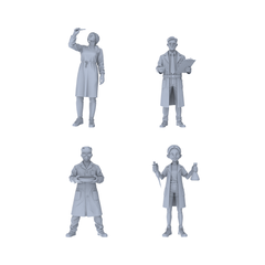 Yao's Studio LYTR149  Scientific Researchers Resin Miniature Model 4-Figure Set, Unpainted Lab Worker Figures, DIY Painting Lab Scene Decoration 1set 3D Printed Resin Model Kit by SSMODEL