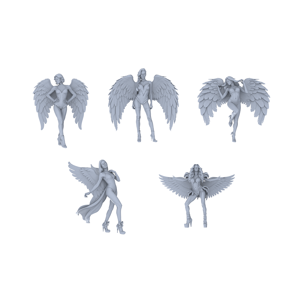 MRY-SFW LYTR151D Modern Gorgeous Female Single with Wings 1pc 3D Printed Resin Model Kit by SSMODEL
