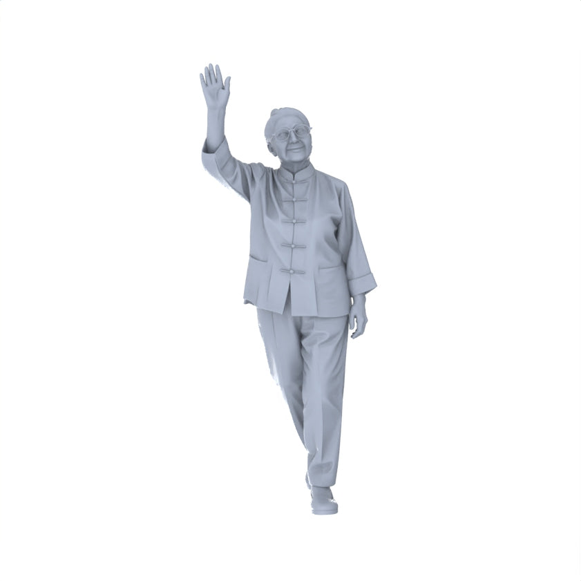 Detail view of Yao's Studio LYTR153  Tai Chi Practitioners Resin Miniature Model 4-Figure Set, Unpainted Elderly Tai Chi Figures, DIY Painting Wellness Scene Decoration Miniatures Diorama Resin Figures Model