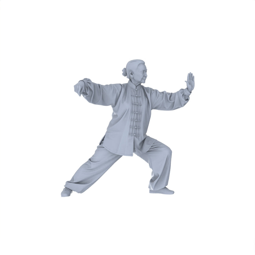 Detail view of Yao's Studio LYTR153  Tai Chi Practitioners Resin Miniature Model 4-Figure Set, Unpainted Elderly Tai Chi Figures, DIY Painting Wellness Scene Decoration Miniatures Diorama Resin Figures Model