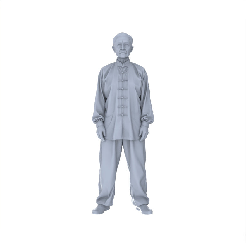 Detail view of Yao's Studio LYTR153  Tai Chi Practitioners Resin Miniature Model 4-Figure Set, Unpainted Elderly Tai Chi Figures, DIY Painting Wellness Scene Decoration Miniatures Diorama Resin Figures Model