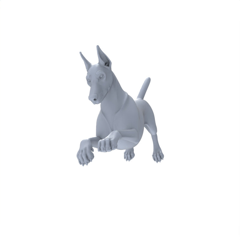 Detail view of Yao's Studio LYTR154 Doberman Pinscher Resin Miniature Model 3-Figure Set, Unpainted Pet Dog Figures, DIY Painting Scene Decoration Miniatures Diorama Resin Figures Model