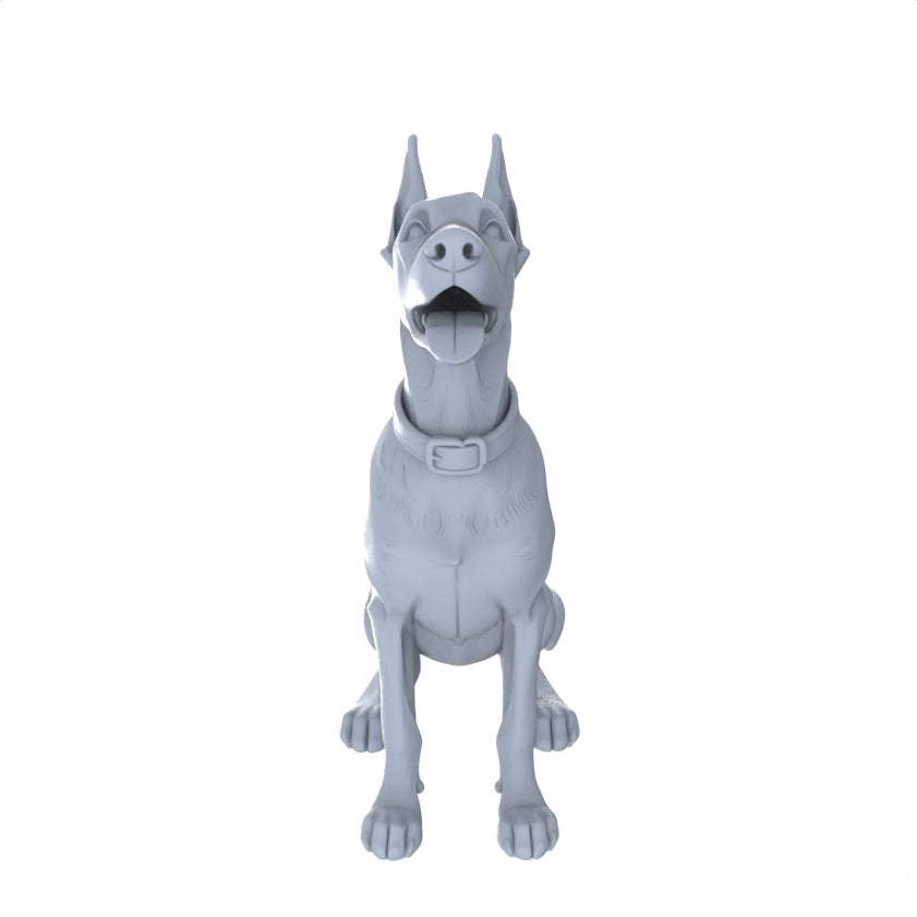 Detail view of Yao's Studio LYTR154 Doberman Pinscher Resin Miniature Model 3-Figure Set, Unpainted Pet Dog Figures, DIY Painting Scene Decoration Miniatures Diorama Resin Figures Model