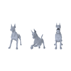 Yao's Studio LYTR154 Doberman Pinscher Resin Miniature Model 3-Figure Set, Unpainted Pet Dog Figures, DIY Painting Scene Decoration Miniatures Diorama Resin Figures 3D Printed Resin Model Kit by SSMODEL