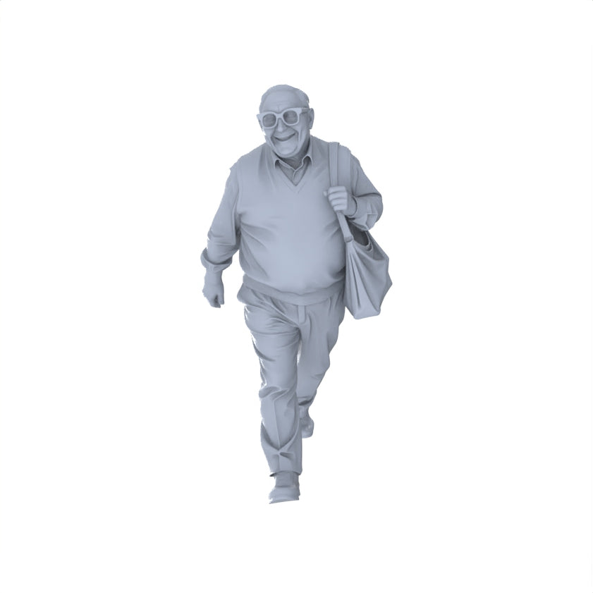 Detail view of Yao's Studio LYTR155  Elderly Daily Life Resin Miniature Model 4-Figure Set, Unpainted Senior Citizen Figures, DIY Painting Street Scene Decoration Miniatures Diorama Resin Figures Model