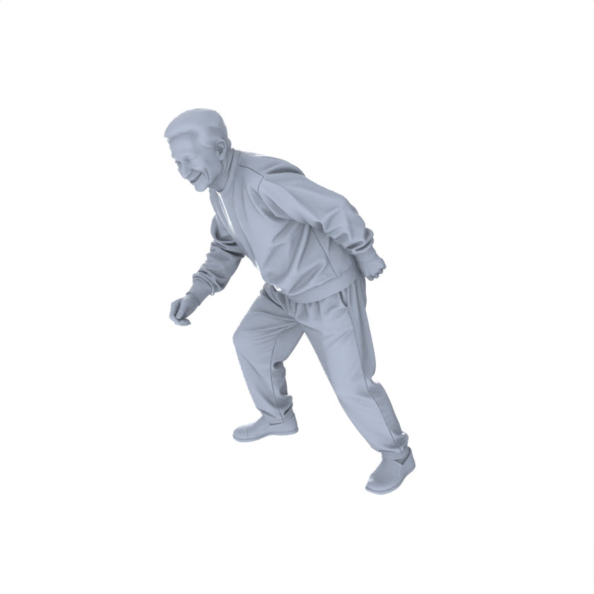 Detail view of Yao's Studio LYTR155  Elderly Daily Life Resin Miniature Model 4-Figure Set, Unpainted Senior Citizen Figures, DIY Painting Street Scene Decoration Miniatures Diorama Resin Figures Model